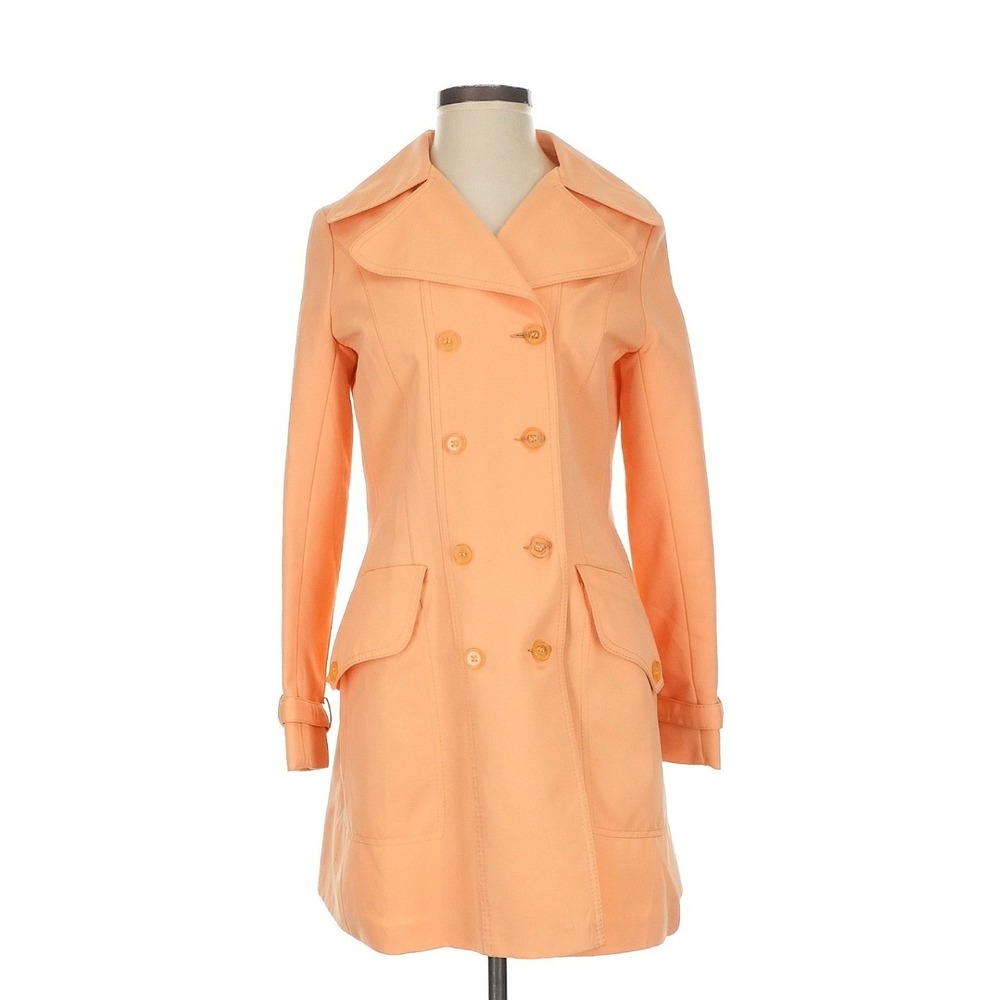 Vintage‎ 70s Fair Haven Fashions Peach Trench Coat Size 5 or 6